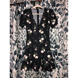 NWOT Black and Floral Swim Coverup